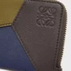 Porte-cartes et porte-monnaie Puzzle en cuir de veau classique Olive/Marron foncé Porte-cartes et porte-monnaie Puzzle en cuir de veau classique Olive/Marron foncé