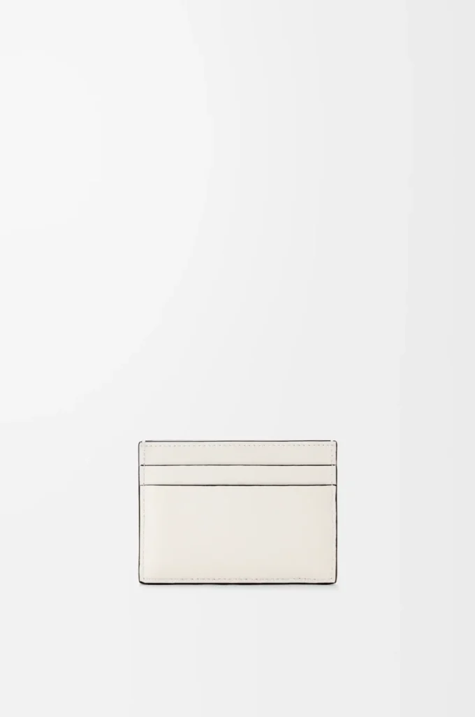 Porte-cartes Futurist Cat en cuir de veau classique blanc cassé Porte-cartes Futurist Cat en cuir de veau classique blanc cassé