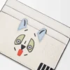 Porte-cartes Futurist Cat en cuir de veau classique blanc cassé Porte-cartes Futurist Cat en cuir de veau classique blanc cassé