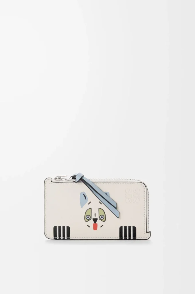 Porte-cartes Futurist Cat en cuir de veau classique Soft White Porte-cartes Futurist Cat en cuir de veau classique Soft White