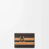 Porte-cartes Futurist Cat en cuir de veau classique uni Taupe foncé/Orange Porte-cartes Futurist Cat en cuir de veau classique uni Taupe foncé/Orange