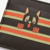 Porte-cartes Futurist Cat en cuir de veau classique uni Taupe foncé/Orange Porte-cartes Futurist Cat en cuir de veau classique uni Taupe foncé/Orange