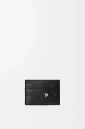 Porte-cartes Panta en cuir de veau brillant Noir