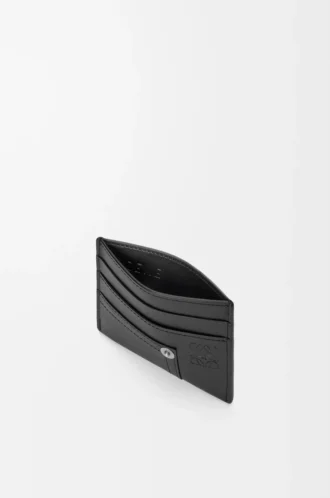 Porte-cartes Panta en cuir de veau brillant Noir