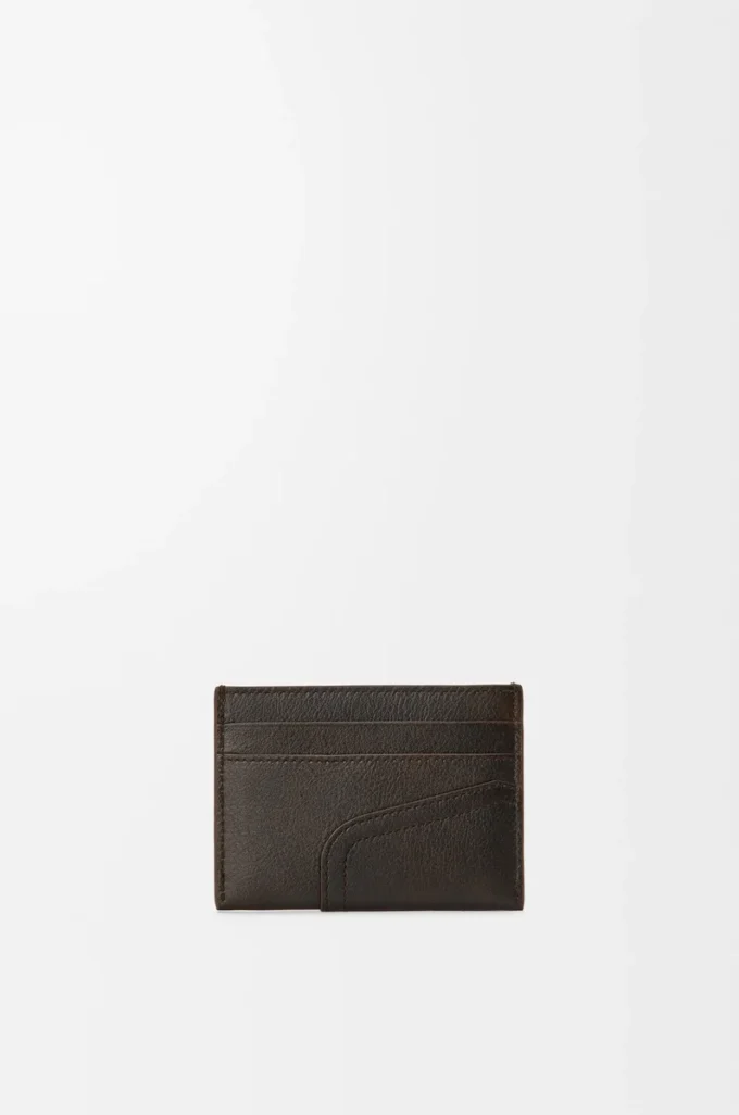 Porte-cartes Panta en cuir de veau brillant Vintage Brown Porte-cartes Panta en cuir de veau brillant Vintage Brown