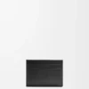 Porte-cartes Puffer Anagram en cuir de veau nappa brillant Noir