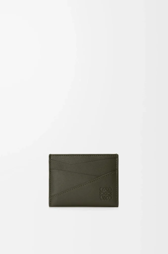 Porte-cartes Puzzle en cuir de veau classique Dark Khaki Porte-cartes Puzzle en cuir de veau classique Dark Khaki
