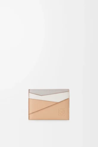 Porte-cartes Puzzle en cuir de veau classique Ghost/Silky Beige