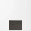 Porte-cartes Puzzle en cuir de veau classique gris foncé Porte-cartes Puzzle en cuir de veau classique gris foncé