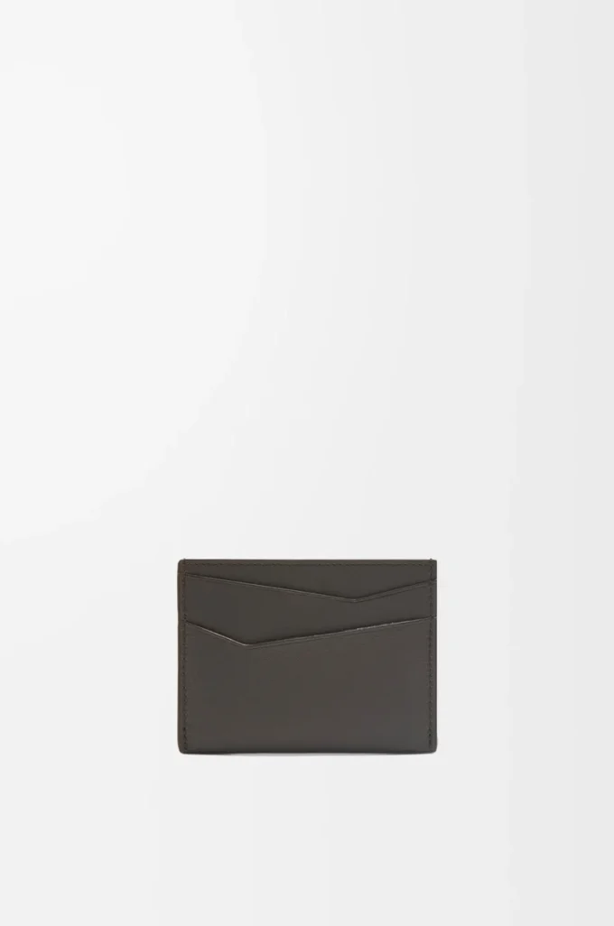 Porte-cartes Puzzle en cuir de veau classique gris foncé Porte-cartes Puzzle en cuir de veau classique gris foncé