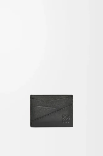 Porte-cartes Puzzle en cuir de veau classique noir