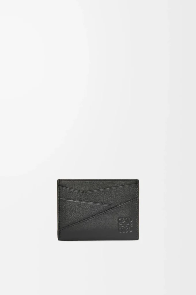 Porte-cartes Puzzle en cuir de veau classique noir Porte-cartes Puzzle en cuir de veau classique noir