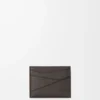 Porte-cartes Puzzle en cuir de veau grainé souple Gris foncé Porte-cartes Puzzle en cuir de veau grainé souple Gris foncé