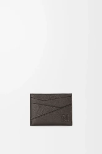 Porte-cartes Puzzle en cuir de veau grainé souple Gris foncé Porte-cartes Puzzle en cuir de veau grainé souple Gris foncé