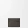 Porte-cartes Puzzle en cuir de veau grainé souple Gris foncé Porte-cartes Puzzle en cuir de veau grainé souple Gris foncé