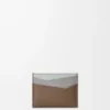 Porte-cartes Puzzle uni en cuir de veau classique Brun hivernal/Gris cendré Porte-cartes Puzzle uni en cuir de veau classique Brun hivernal/Gris cendré
