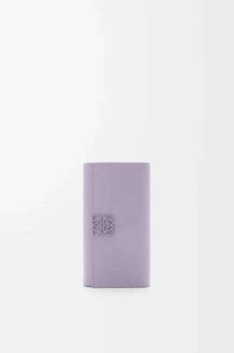 Porte-clés Anagram en cuir de veau grainé Dirty Mauve