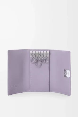 Porte-clés Anagram en cuir de veau grainé Dirty Mauve