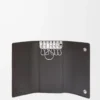 Porte-clés en cuir de veau grainé souple anthracite Porte-clés en cuir de veau grainé souple anthracite