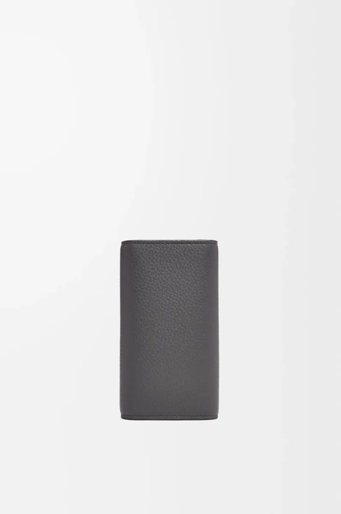 Porte-clés en cuir de veau grainé souple anthracite Porte-clés en cuir de veau grainé souple anthracite