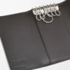 Porte-clés en cuir de veau grainé souple anthracite Porte-clés en cuir de veau grainé souple anthracite