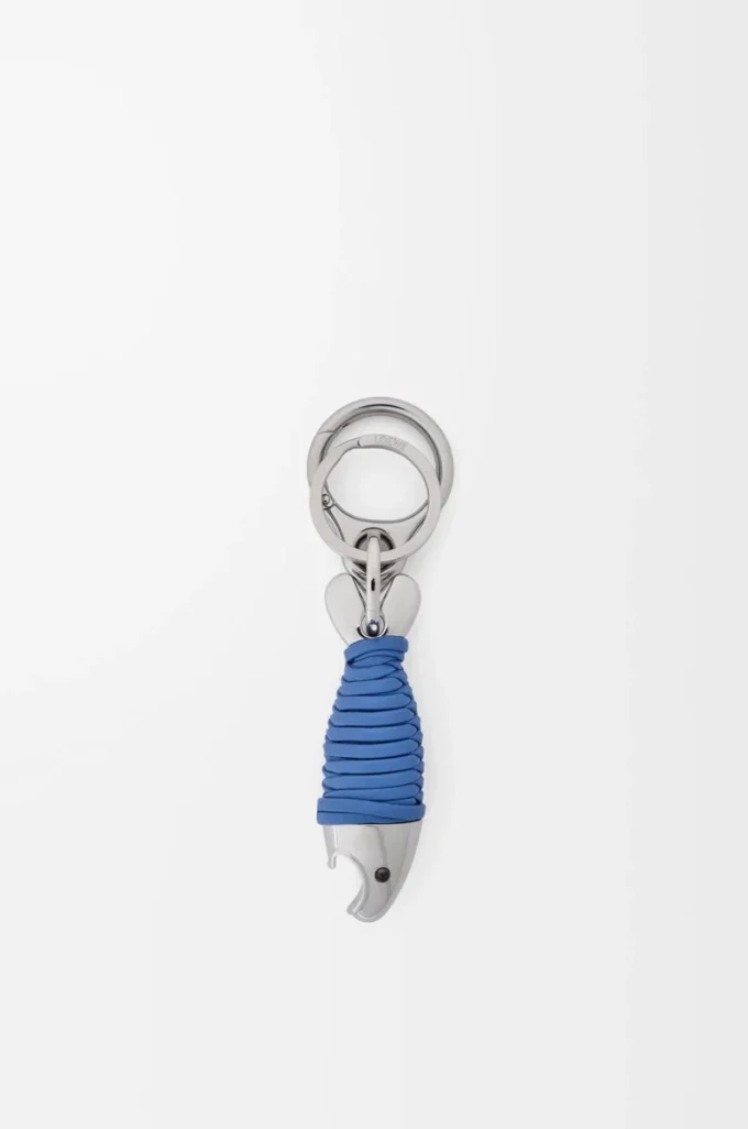 Porte-clés Fish avec décapsuleur Argent/Bleu mer