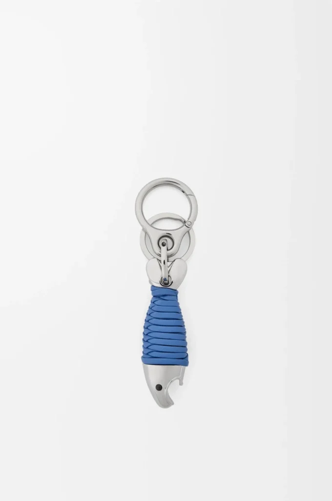 Porte-clés Fish avec décapsuleur Argent/Bleu mer