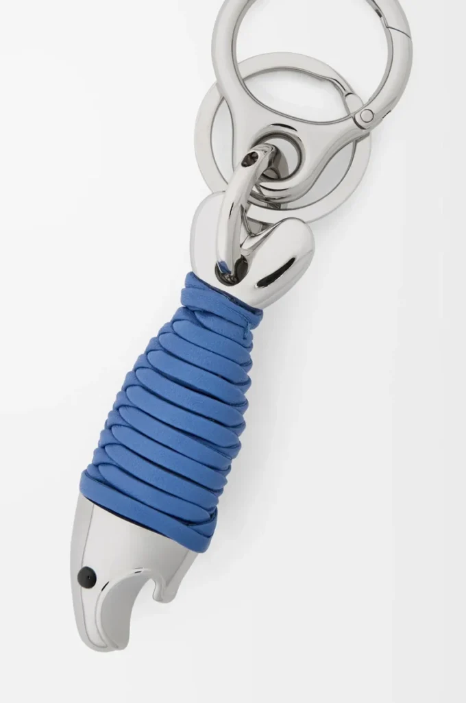 Porte-clés Fish avec décapsuleur Argent/Bleu mer