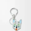 Porte-clés Futurist Cat Argent/Multicolore