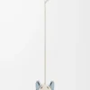 Porte-clés Futurist Cat en cuir de veau blanc/bleu