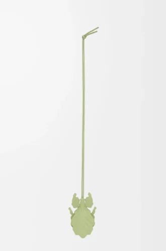 Porte-clés Leaf Insect en cuir de veau classique Light Pear