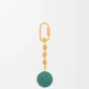 Porte-clés Pebble Vétiver/Or