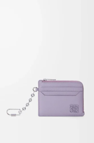 Porte-monnaie carré Anagram en cuir de veau grainé Dirty Mauve