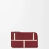 Porte-monnaie classique en cuir de veau rouge brûlé Porte-monnaie classique en cuir de veau rouge brûlé