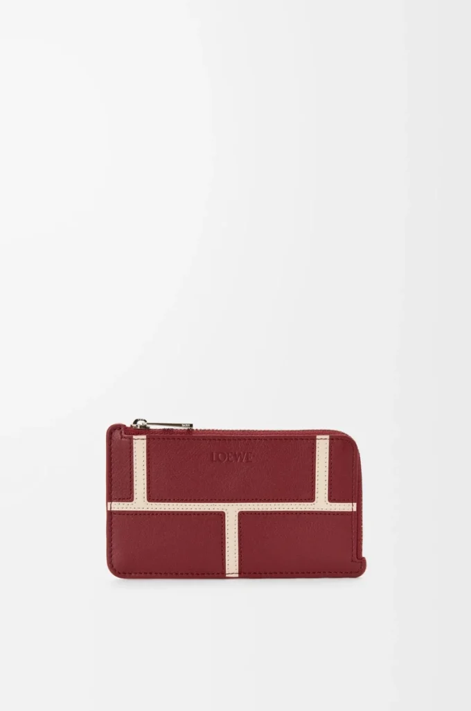 Porte-monnaie classique en cuir de veau rouge brûlé Porte-monnaie classique en cuir de veau rouge brûlé
