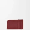 Porte-monnaie classique en cuir de veau rouge brûlé Porte-monnaie classique en cuir de veau rouge brûlé
