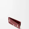 Porte-monnaie classique en cuir de veau rouge brûlé Porte-monnaie classique en cuir de veau rouge brûlé