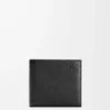 Porte-monnaie à deux volets en cuir de veau grainé souple Noir