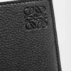 Porte-monnaie à deux volets en cuir de veau grainé souple Noir