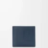 Porte-monnaie à deux volets en cuir de veau satiné Indigo Dye Porte-monnaie à deux volets en cuir de veau satiné Indigo Dye