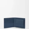 Porte-monnaie à deux volets en cuir de veau satiné Indigo Dye Porte-monnaie à deux volets en cuir de veau satiné Indigo Dye
