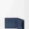 Porte-monnaie à deux volets en cuir de veau satiné Indigo Dye Porte-monnaie à deux volets en cuir de veau satiné Indigo Dye