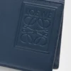 Porte-monnaie à deux volets en cuir de veau satiné Indigo Dye Porte-monnaie à deux volets en cuir de veau satiné Indigo Dye
