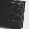 Porte-monnaie à deux volets en cuir de veau satiné noir Porte-monnaie à deux volets en cuir de veau satiné noir
