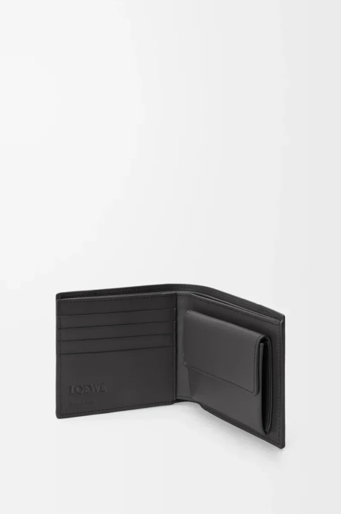 Porte-monnaie à deux volets Puzzle en cuir de veau classique Asphalt Grey/Storm Blue Porte-monnaie à deux volets Puzzle en cuir de veau classique Asphalt Grey/Storm Blue