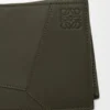 Porte-monnaie à deux volets Puzzle en cuir de veau classique Dark Khaki