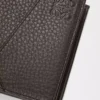 Porte-monnaie à deux volets Puzzle en cuir de veau grainé souple Gris foncé
