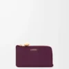 Porte-monnaie et cartes en cuir de veau grainé Pebble, couleur Prune Porte-monnaie et cartes en cuir de veau grainé Pebble, couleur Prune