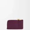 Porte-monnaie et cartes en cuir de veau grainé Pebble, couleur Prune Porte-monnaie et cartes en cuir de veau grainé Pebble, couleur Prune