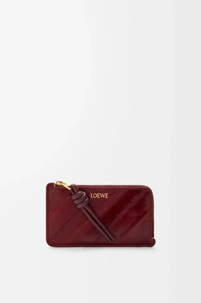 Porte-monnaie et cartes Knot en anguille Dark Burgundy Porte-monnaie et cartes Knot en anguille Dark Burgundy